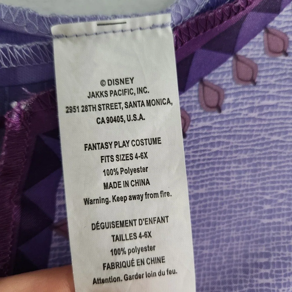Disney Wish‎ Asha Costume Dress Purple Long Sleeve Kids Size 4-6X
